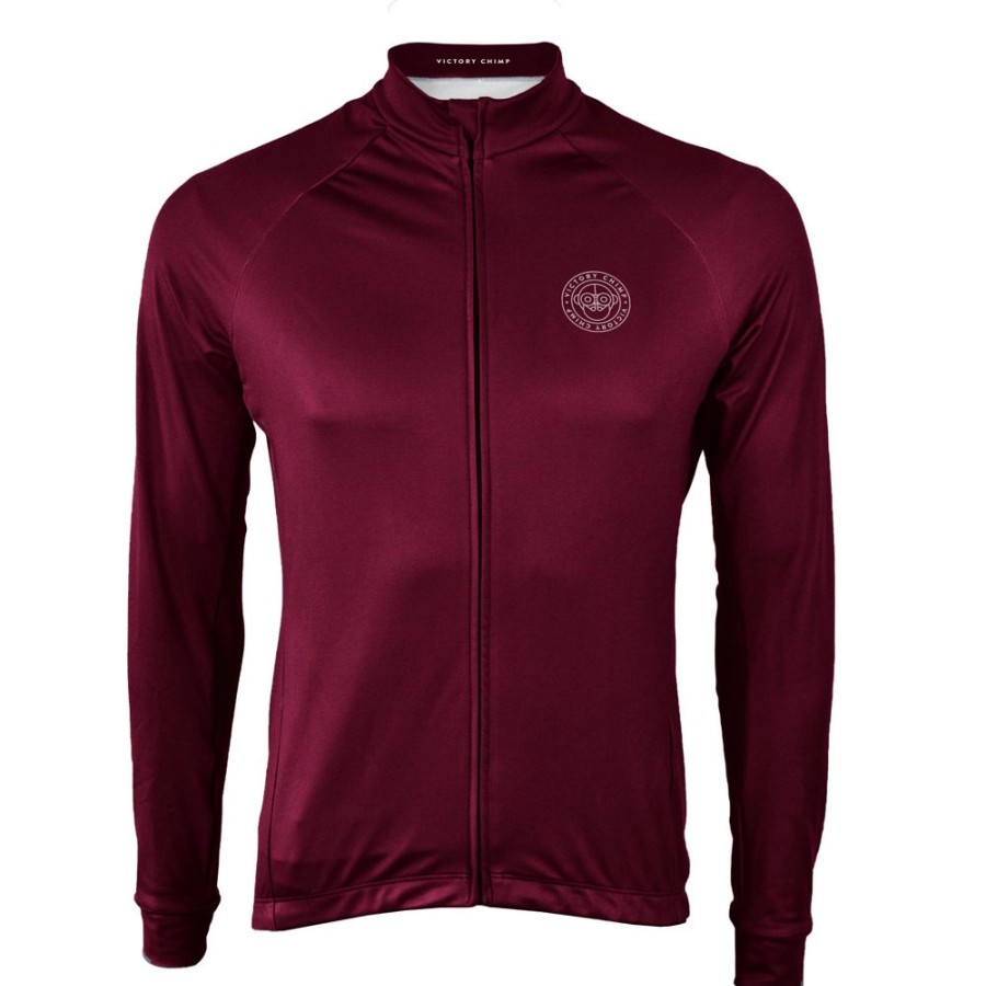 Men'S Victory Chimp Jerseys | Signature Men'S Long Sleeve Thermal Jersey Burgundy