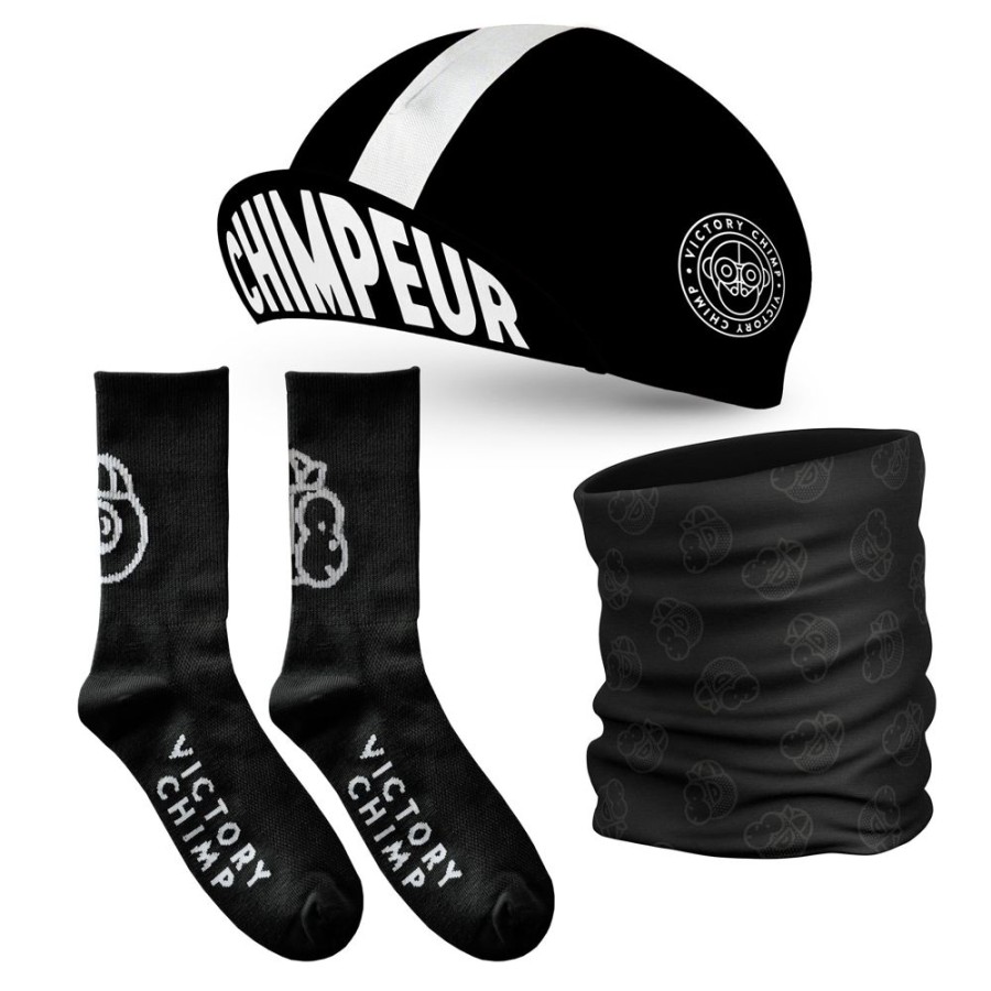 Men'S Victory Chimp Caps & Hats | Signature Accessories Bundle (Black)