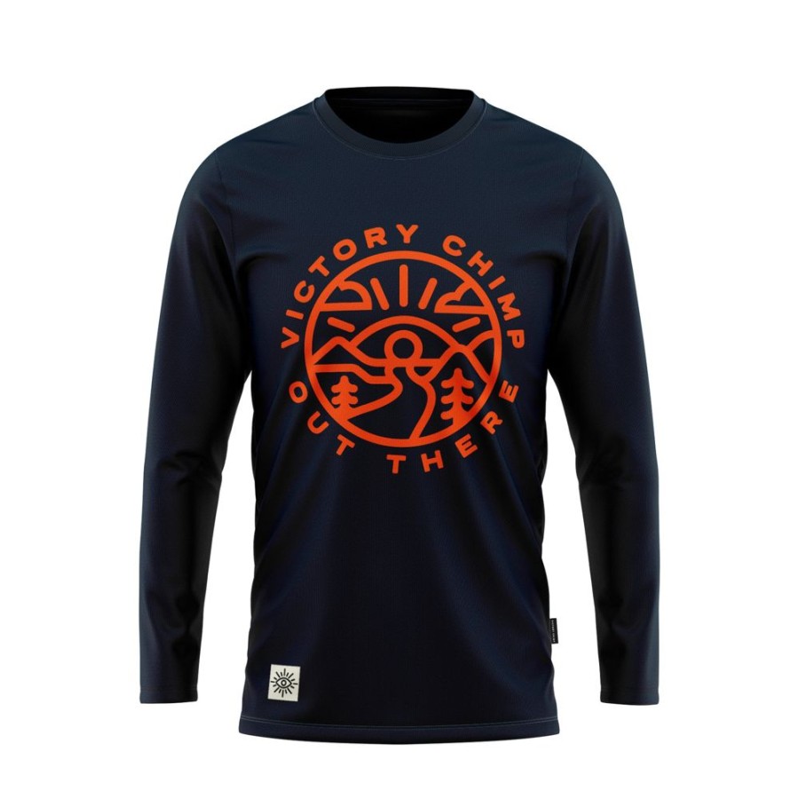 Men'S Victory Chimp Jerseys | Out There Ls Trail Shirt 2 Navy