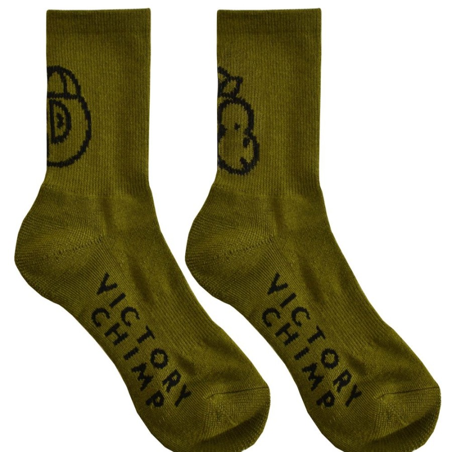 Men'S Victory Chimp Socks | Chimpeur Merino Wool Winter Socks (Olive Green)