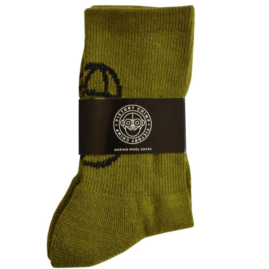 Men'S Victory Chimp Socks | Chimpeur Merino Wool Winter Socks (Olive Green)