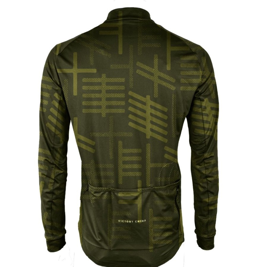 Men'S Victory Chimp Jerseys | Ogham Olive Men'S Long Sleeve Thermal Jersey