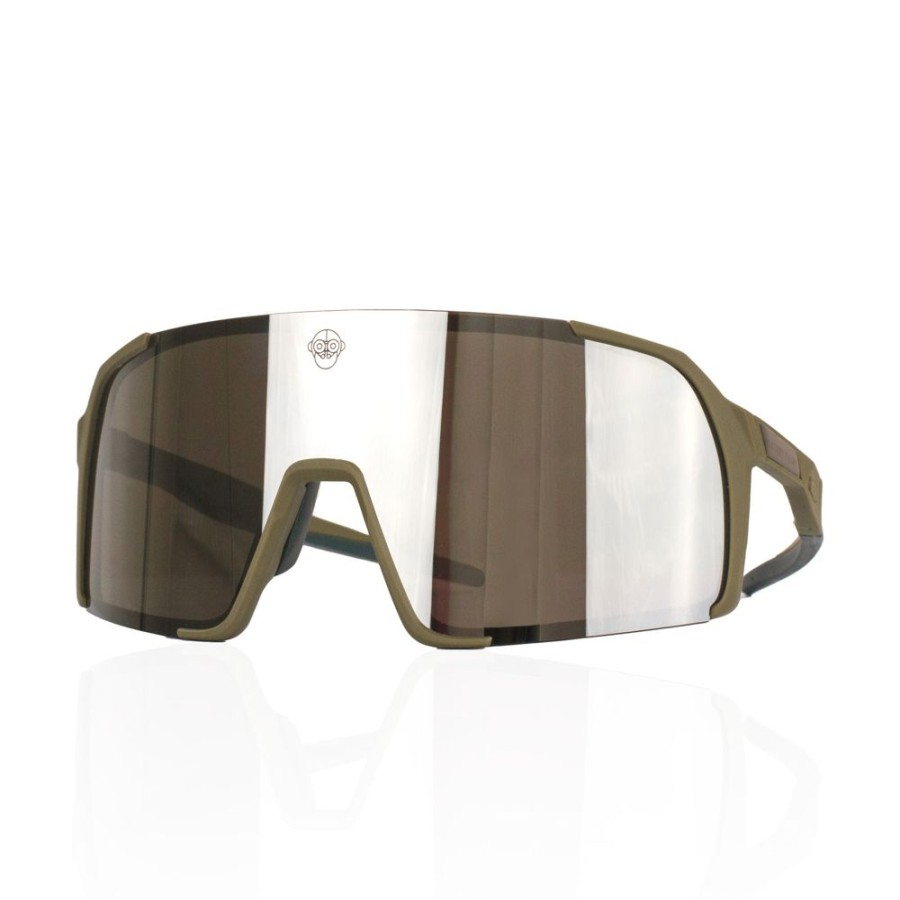 Men'S Victory Chimp Sunglasses | A.P.E. Optics Vega Evo Cycling Sunglasses (Matte Olive W/ Silver Lens)