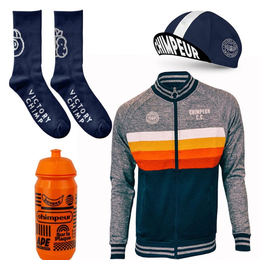 Men'S Victory Chimp Track Tops | Casual Commuter Bundle (Navy)