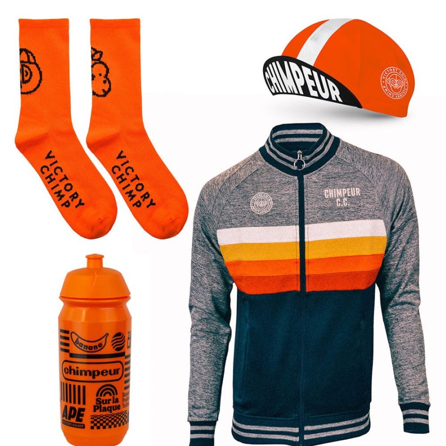 Men'S Victory Chimp Track Tops | Casual Commuter Bundle (Orange)