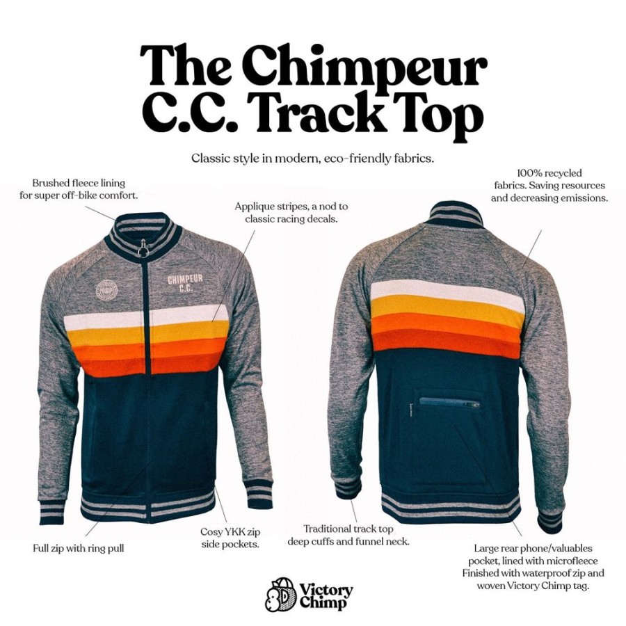 Men'S Victory Chimp Track Tops | Casual Commuter Bundle (Orange)