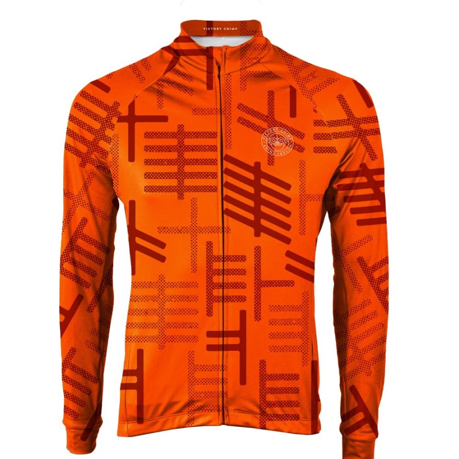 Men'S Victory Chimp Jerseys | Ogham Orange Men'S Long Sleeve Thermal Jersey