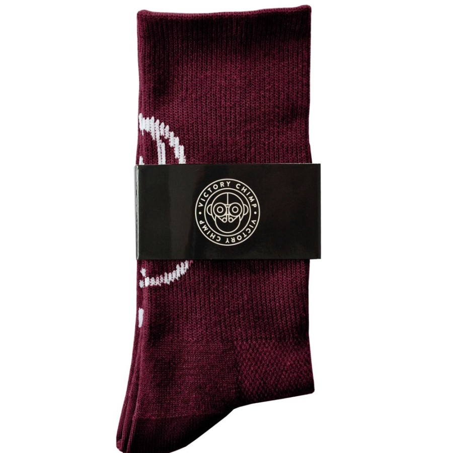 Men'S Victory Chimp Socks | Signature Chimpeur High Top Socks (Burgundy)