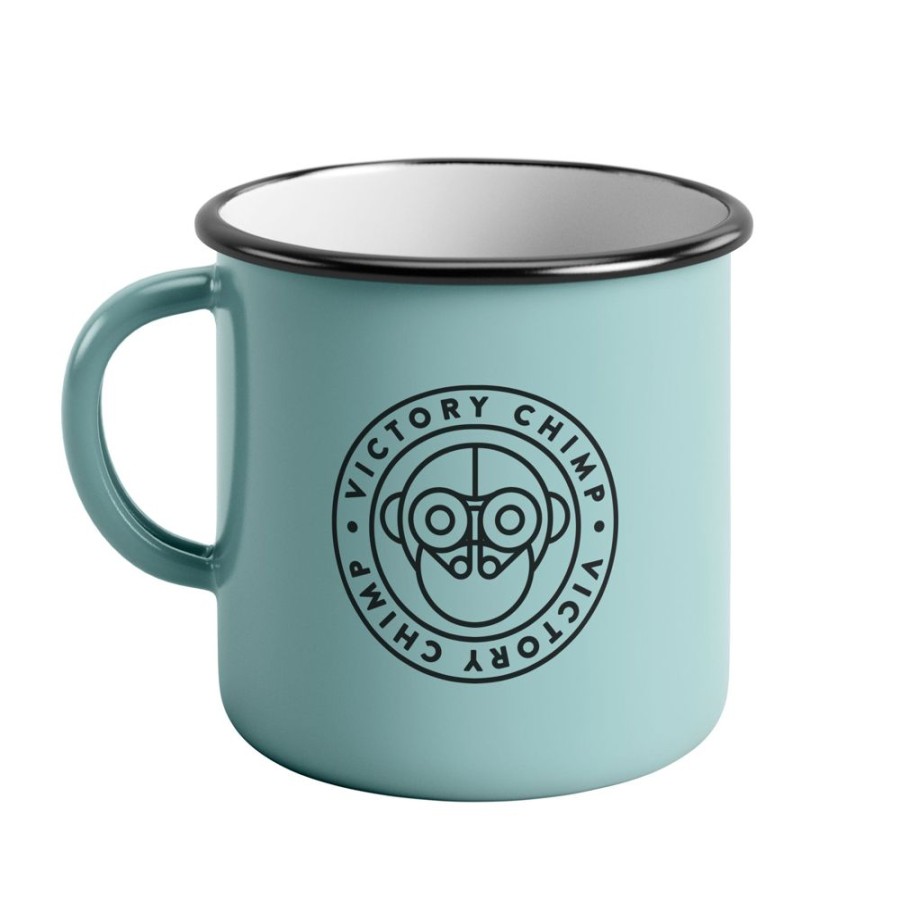 For The Home Victory Chimp | Victory Chimp Enamel Mug (Light Blue)