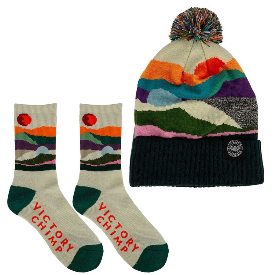 Men'S Victory Chimp Caps & Hats | Bobble & Merino Sock Bundle (Sperrins)