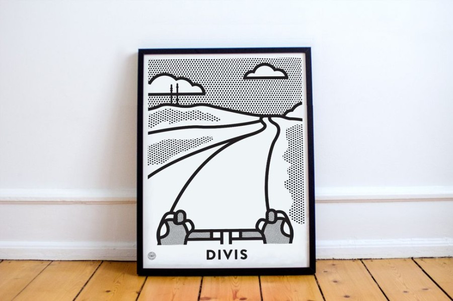 For The Home Victory Chimp | Up! Up! Up! Divis (Mono) Cycling Art Print